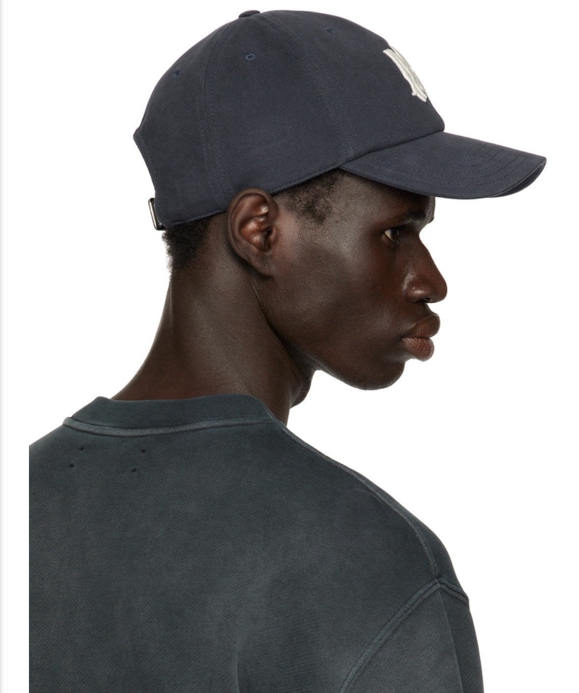 Amiri Canvas Navy Embroidered Logo Baseball Cap AMIRI Navy Canvas 'MA' Cap 🧢