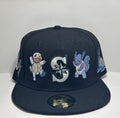 New Era Seattle Mariners Pokemon Limited Edition Black 5950 Fitted 7 1/4 G-5!!!