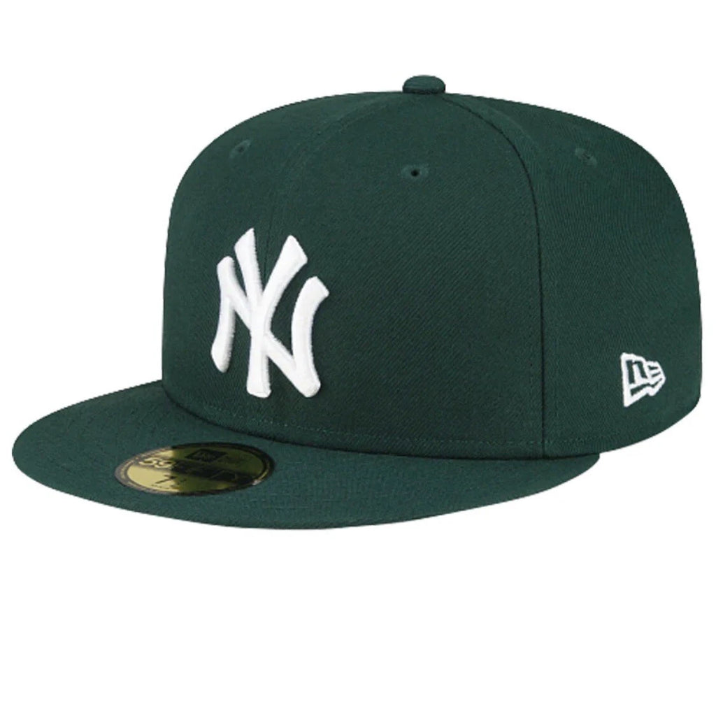 New York Yankees MLB New Era 59FIFTY Fitted Cap HAT 5950 DARK GREEN RETRO OG NEW