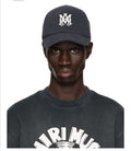 Amiri Canvas Navy Embroidered Logo Baseball Cap AMIRI Navy Canvas 'MA' Cap 🧢