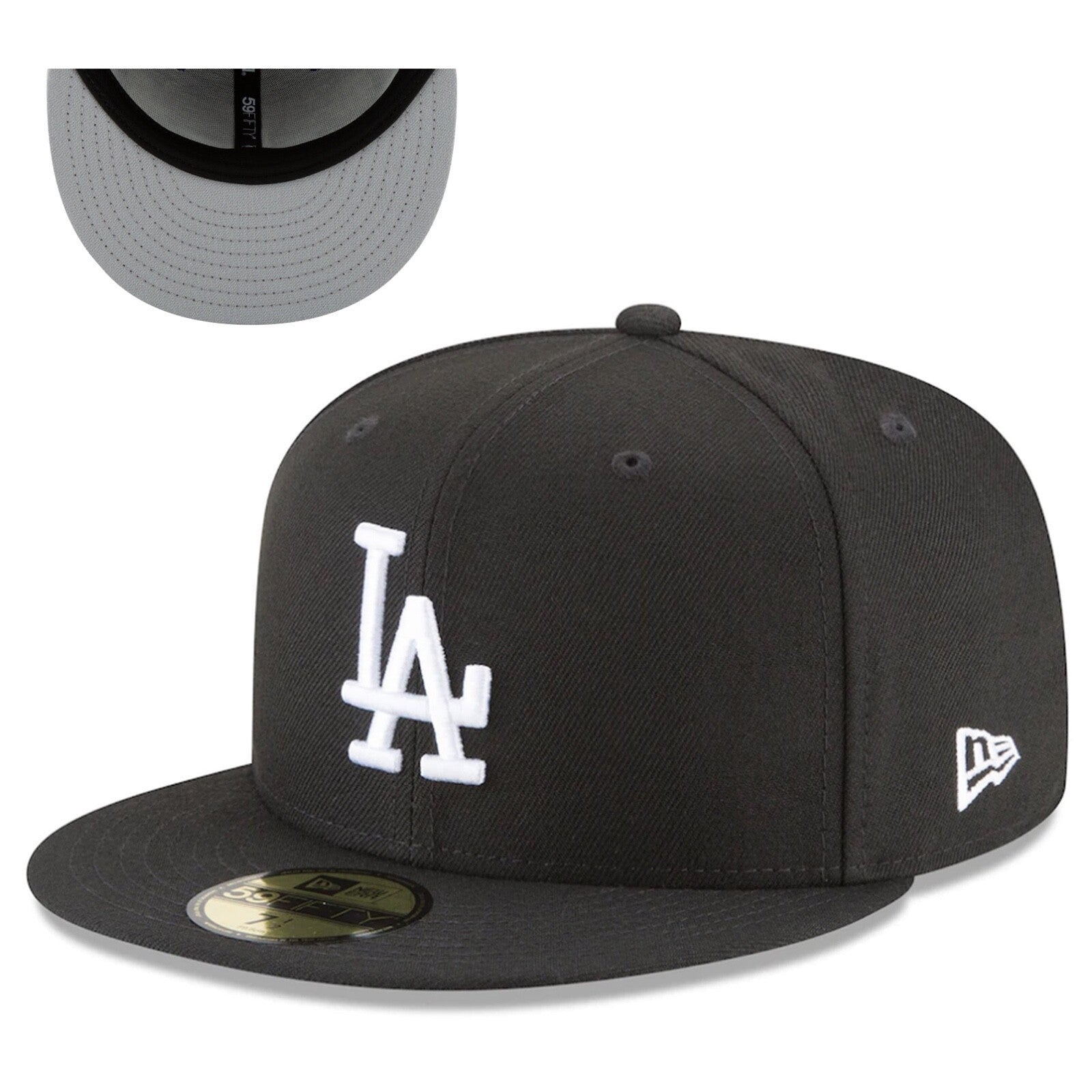 New Era 59FIFTY Los Angeles Dodgers Black White Fitted Hat