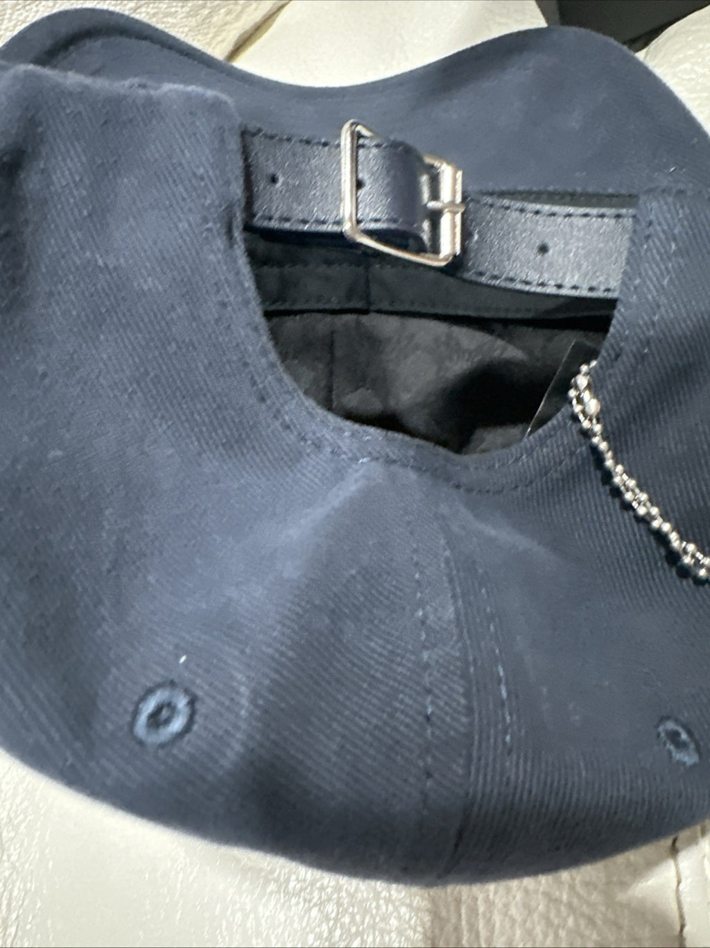 Amiri Canvas Navy Embroidered Logo Baseball Cap AMIRI Navy Canvas 'MA' Cap 🧢