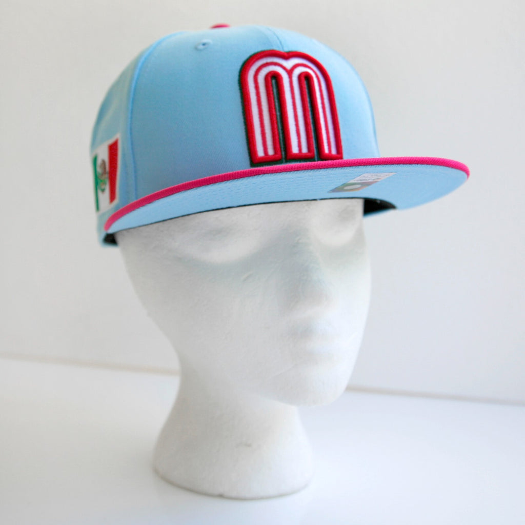 New Era Mexico 59Fifty Men's Fitted Hat World Baseball Limited-Edition Blue/Pink