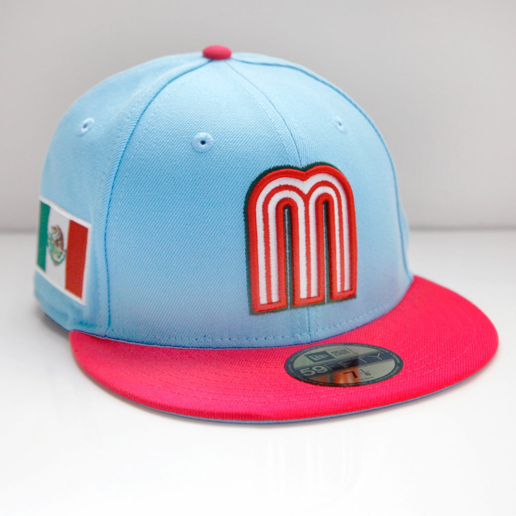 New Era Mexico 59Fifty Men's Fitted Hat World Baseball Limited-Edition Blue/Pink