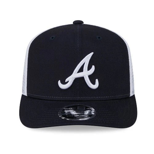 New Era Atlanta Braves 970 Navy Snapback Hat MLB Stretch Snap Trucker Mesh Cap