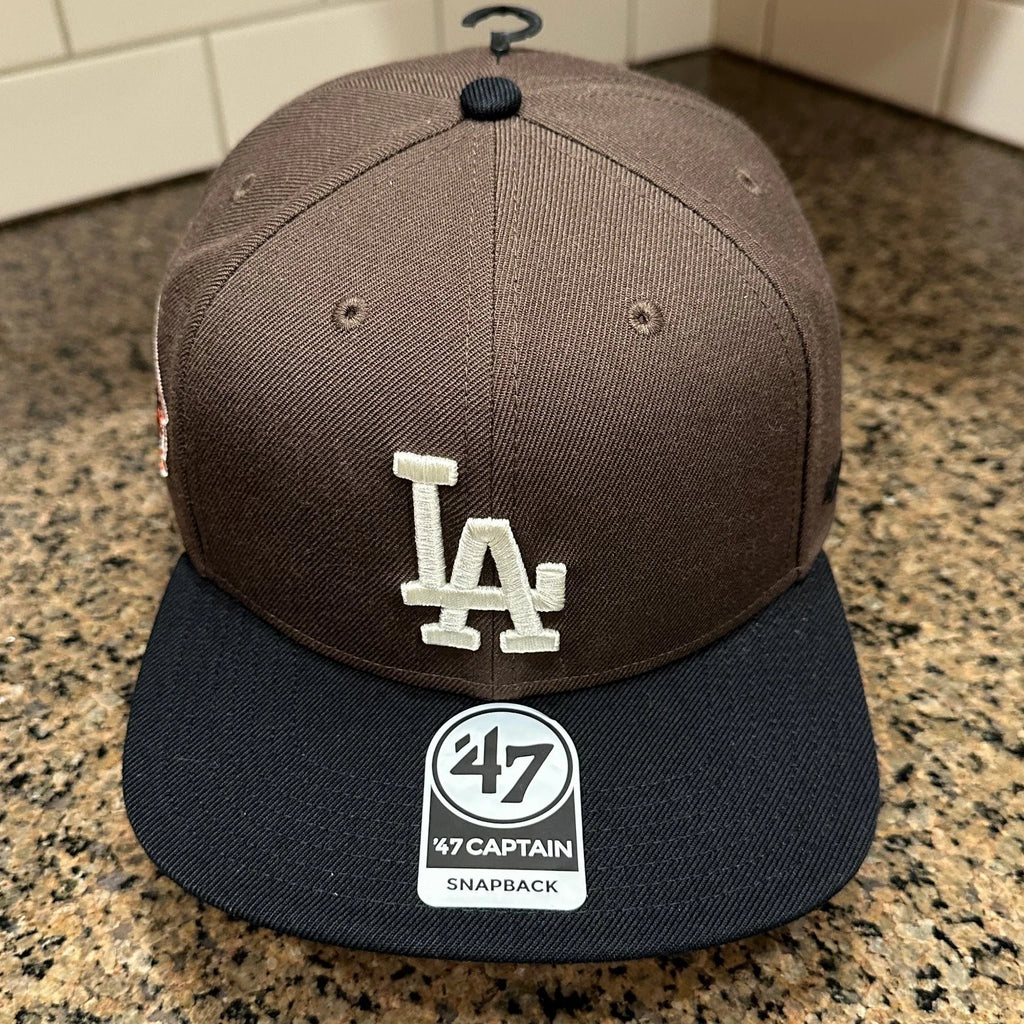Los Angeles Dodgers '47 Captain Snapback Hat Men's OSFA Brown Black New
