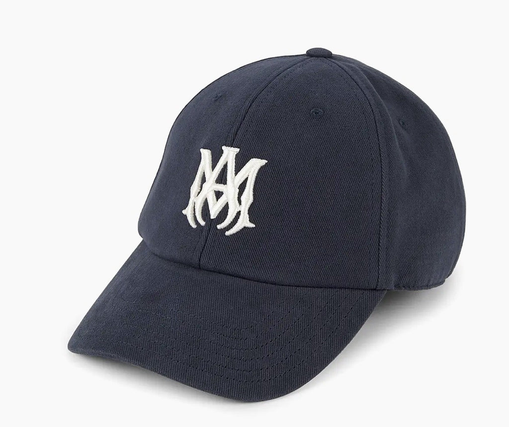 Amiri Canvas Navy Embroidered Logo Baseball Cap AMIRI Navy Canvas 'MA' Cap 🧢