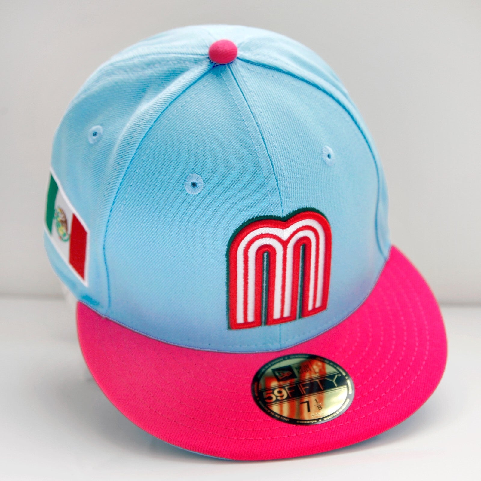 New Era Mexico 59Fifty Men's Fitted Hat World Baseball Limited-Edition Blue/Pink