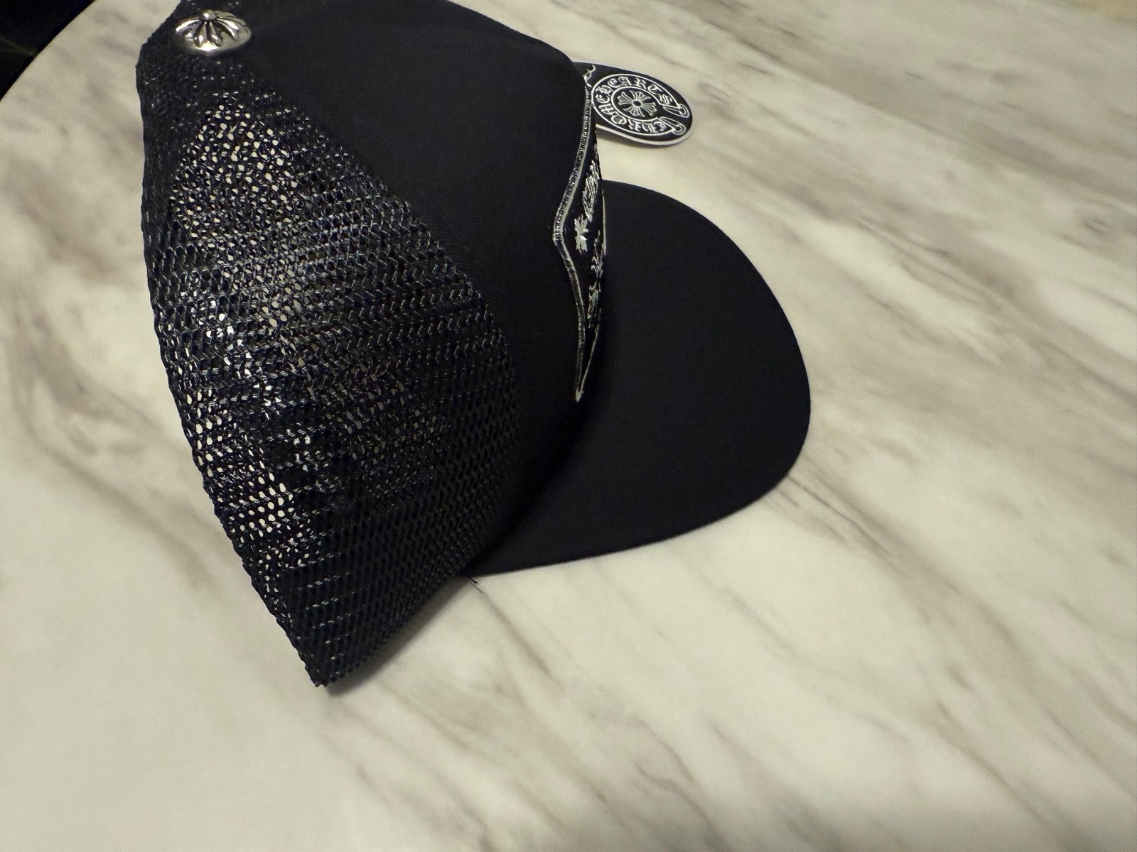Ch Hollywood Trucker Hat Chrome Hearts Design, White/Black