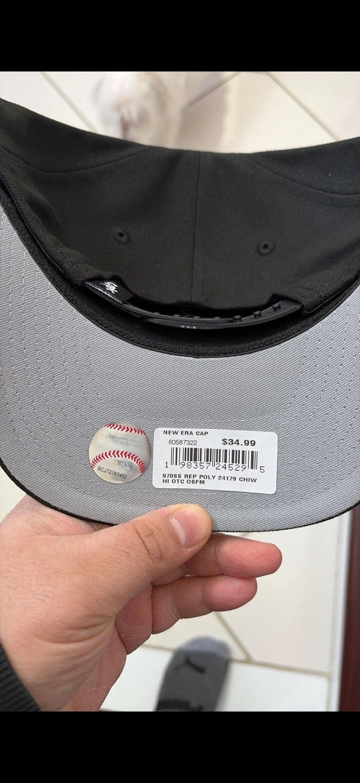 New Era Unisex MLB CHICAGO WHITE SOX 970SS Snapback Hat STRETCH BLACK Grey OTC