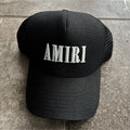 AMIRI Black Adjustable Trucker Hat for Men, Casual Summer Designer