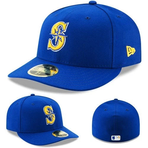 New Era Seattle Mariners LC Blue Fitted Hat Official MLB Classic Low Profile Cap