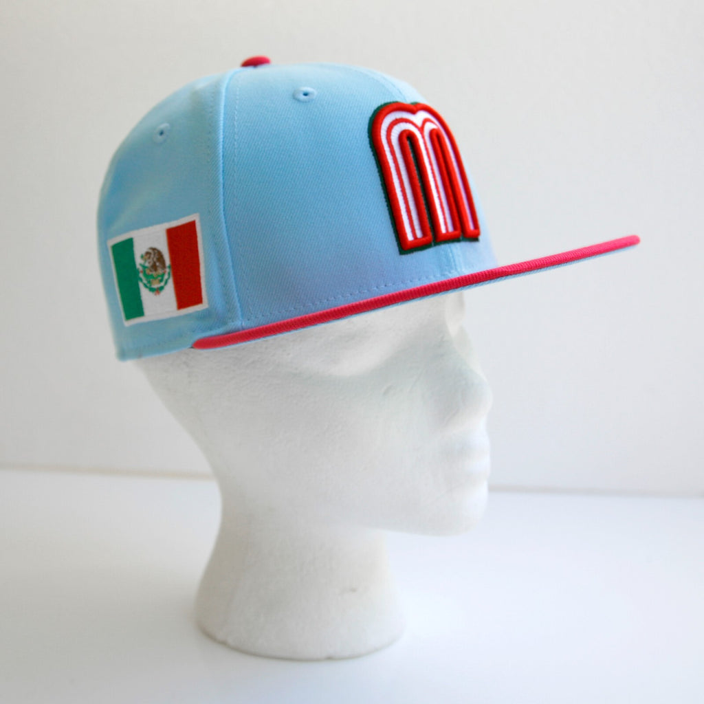 New Era Mexico 59Fifty Men's Fitted Hat World Baseball Limited-Edition Blue/Pink