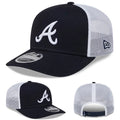 New Era Atlanta Braves 970 Navy Snapback Hat MLB Stretch Snap Trucker Mesh Cap
