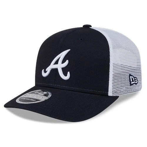New Era Atlanta Braves 970 Navy Snapback Hat MLB Stretch Snap Trucker Mesh Cap