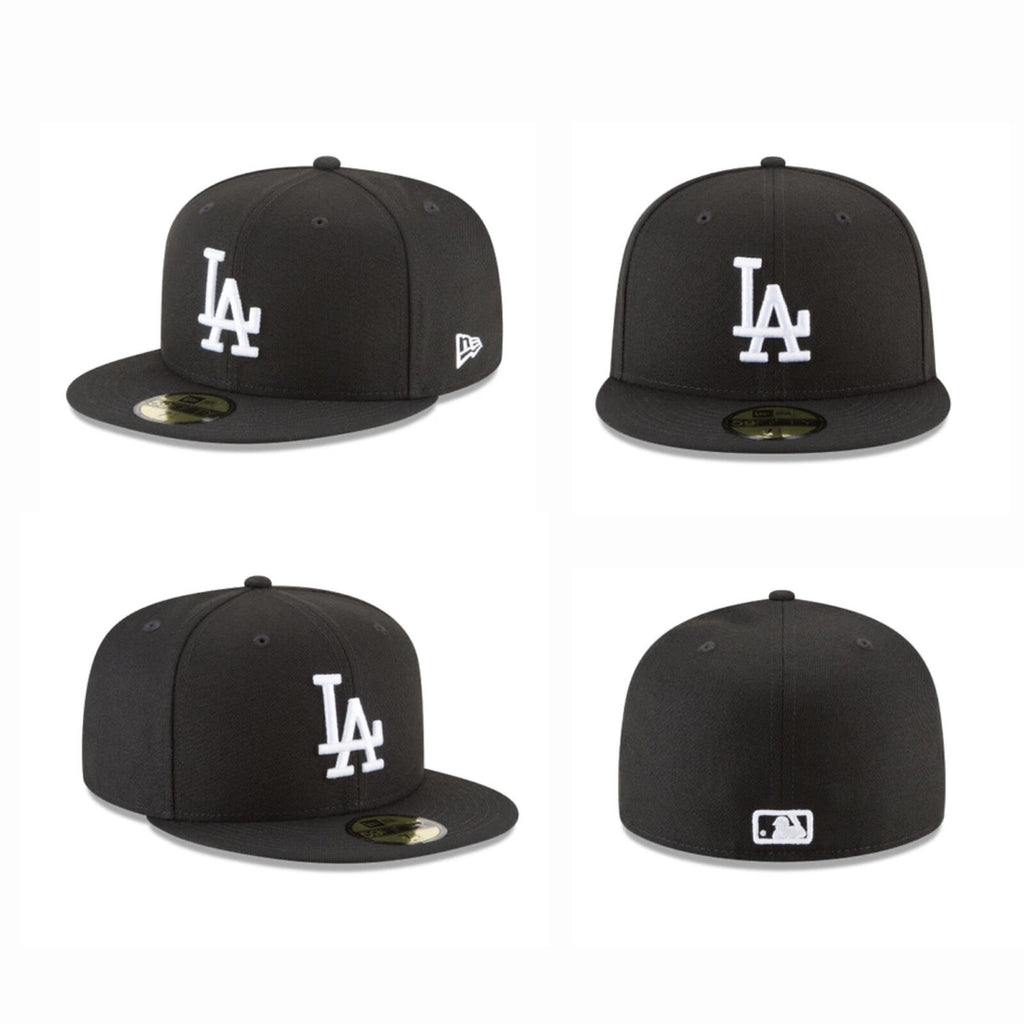 New Era 59FIFTY Los Angeles Dodgers Black White Fitted Hat