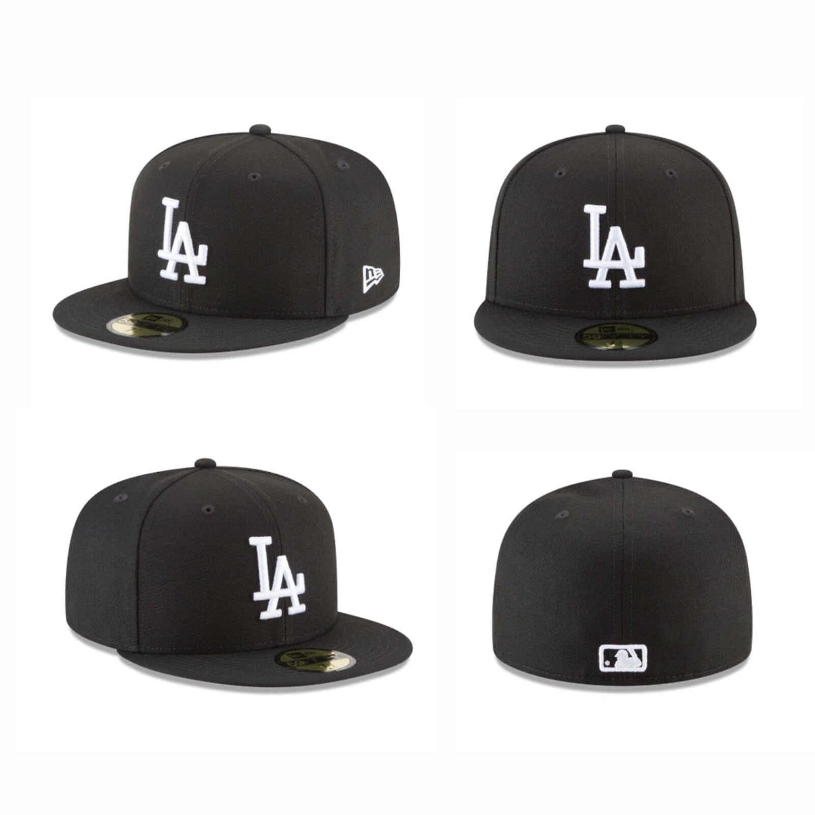 New Era 59FIFTY Los Angeles Dodgers Black White Fitted Hat